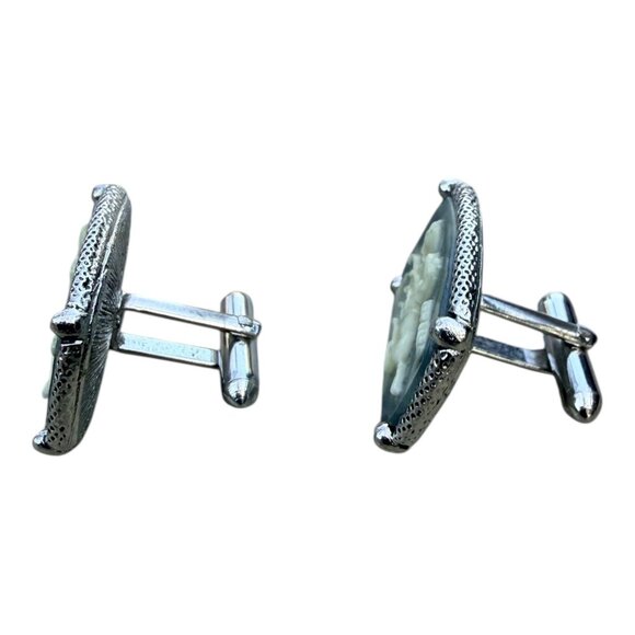 Vintage Sterling Silver Cufflinks With Horse Motif By CYARD - Picture 3 of 8